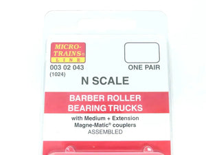 N Scale Micro-Trains MTL 00302043 (1024) Barber Roller Bearing Trucks 1 Pair
