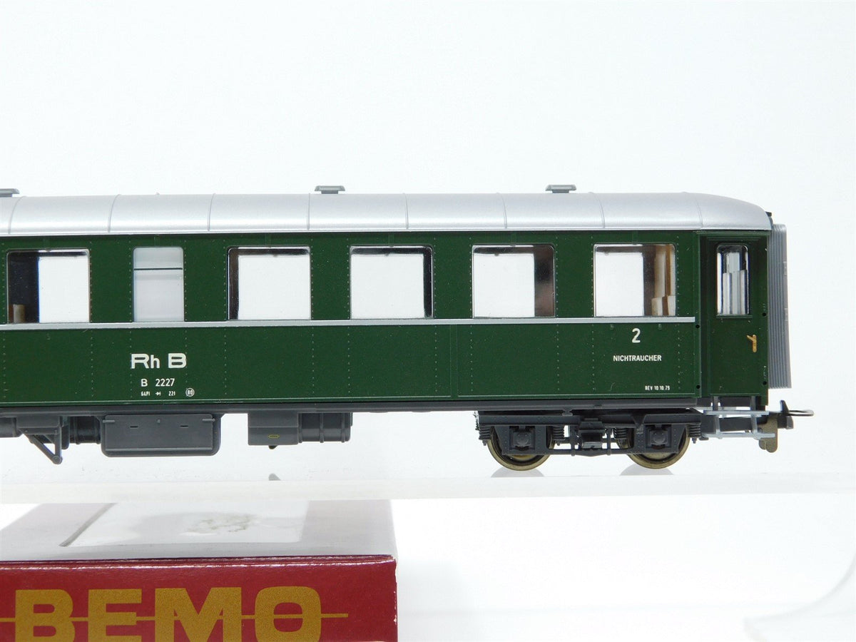 HOm Gauge Bemo 3260 117 RhB Rhaetian Swiss 2nd Class Coach Passenger Car #B 2227