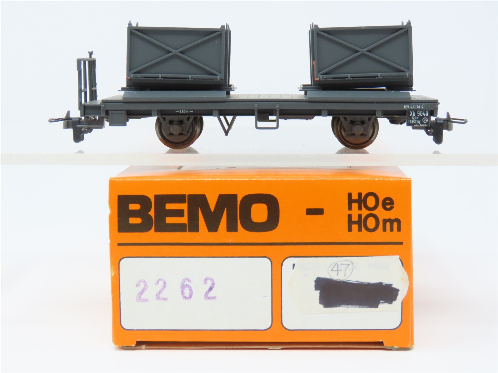 HOm Gauge Bemo 2262 RhB Rhaetian Swiss Gravel Transport Freight Car #Xk 9040