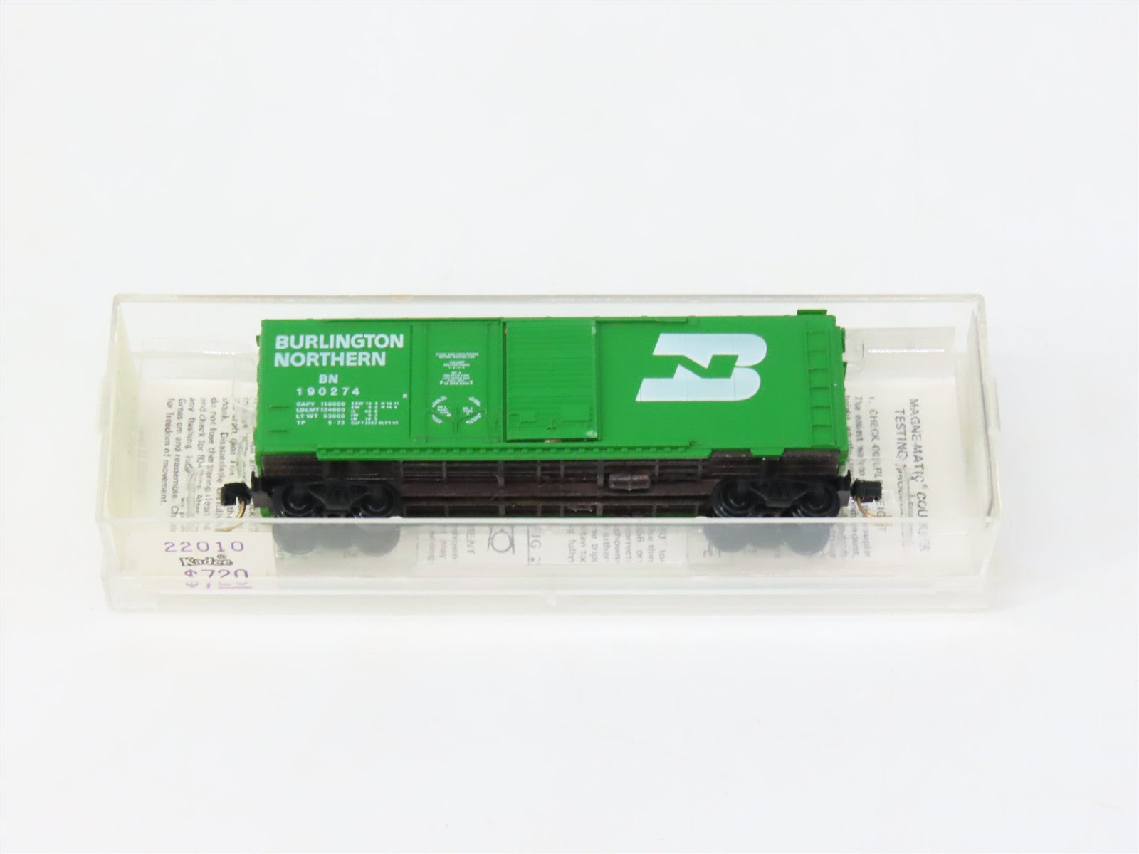 N Scale Micro-Trains MTL Kadee 22010 BN Burlington Northern 40' Boxcar #190274