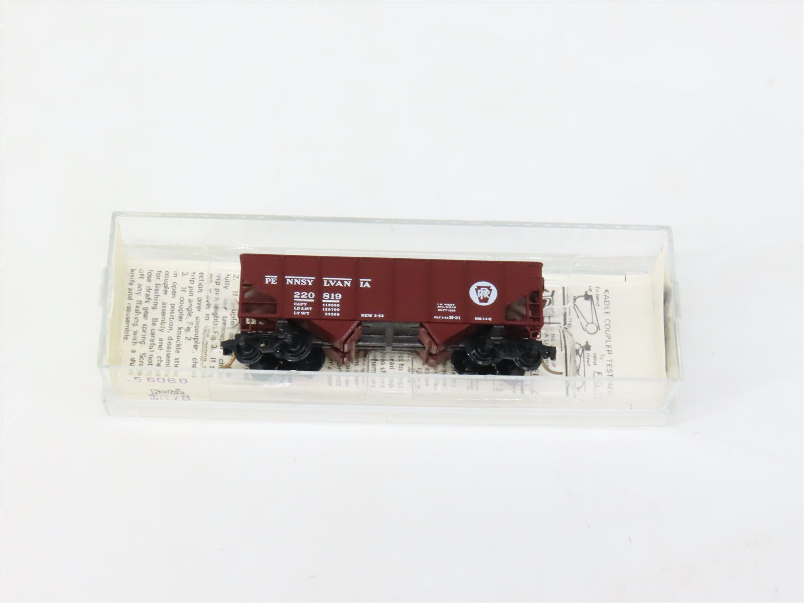 N Scale Micro-Trains MTL Kadee 56062 PRR Pennsylvania 2-Bay Open Hopper #220819