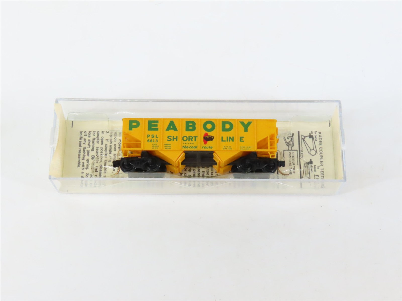 N Scale Micro-Trains MTL Kadee 56050 PSL Peabody Short Line 2-Bay Hopper #6613