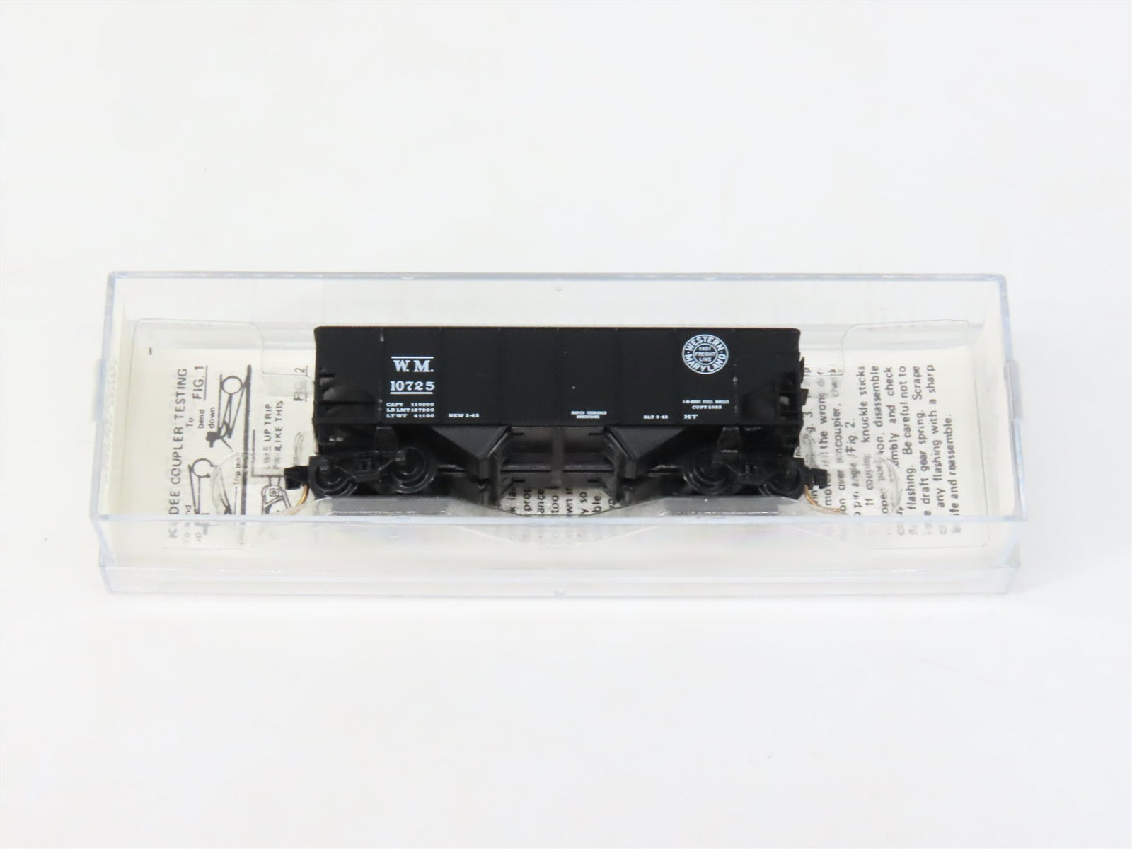 N Scale Micro-Trains MTL Kadee 56092 WM Western Maryland 33' 2-Bay Hopper #10725