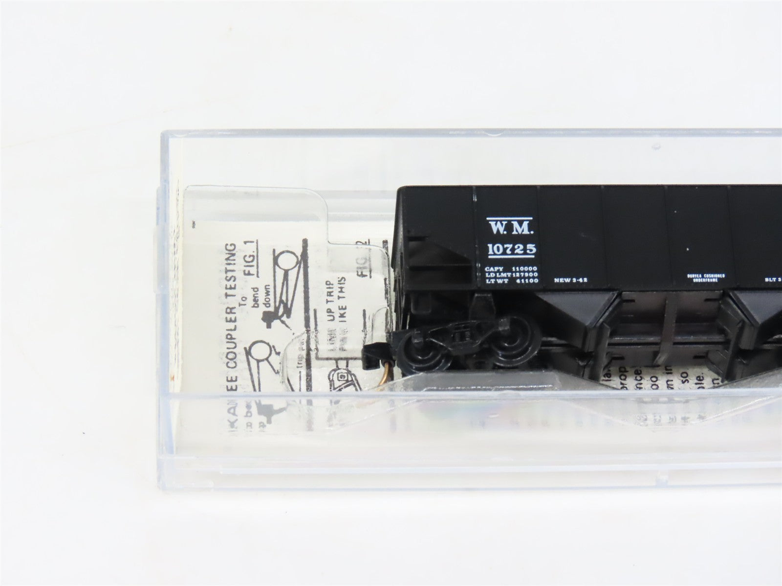 N Scale Micro-Trains MTL Kadee 56092 WM Western Maryland 33' 2-Bay Hopper #10725