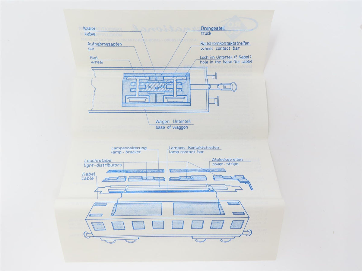 HO Scale Roco 4492 Lighting Kit for Express &amp; Local Fast Coach Passenger Car