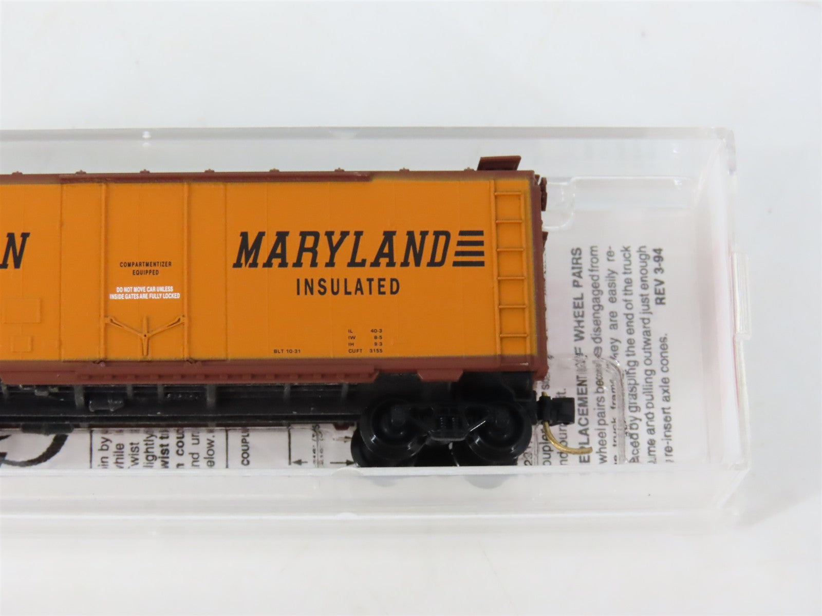 N Micro-Trains MTL 21240 WMRX Western Maryland 40' Plug Door Boxcar #14