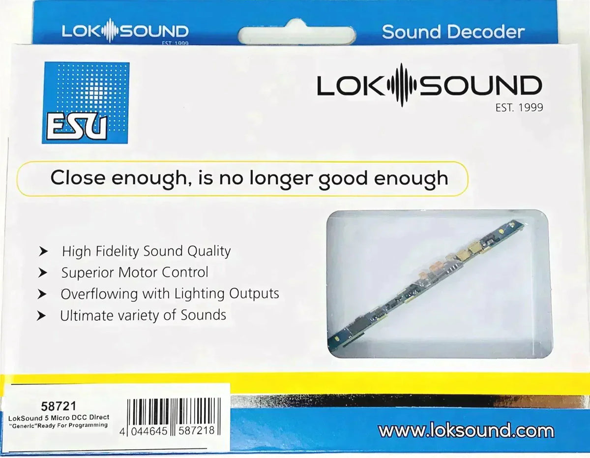 ESU LokSound 58721 V5 Direct DCC Sound Decoder Blank N Scale Atlas InterMountain