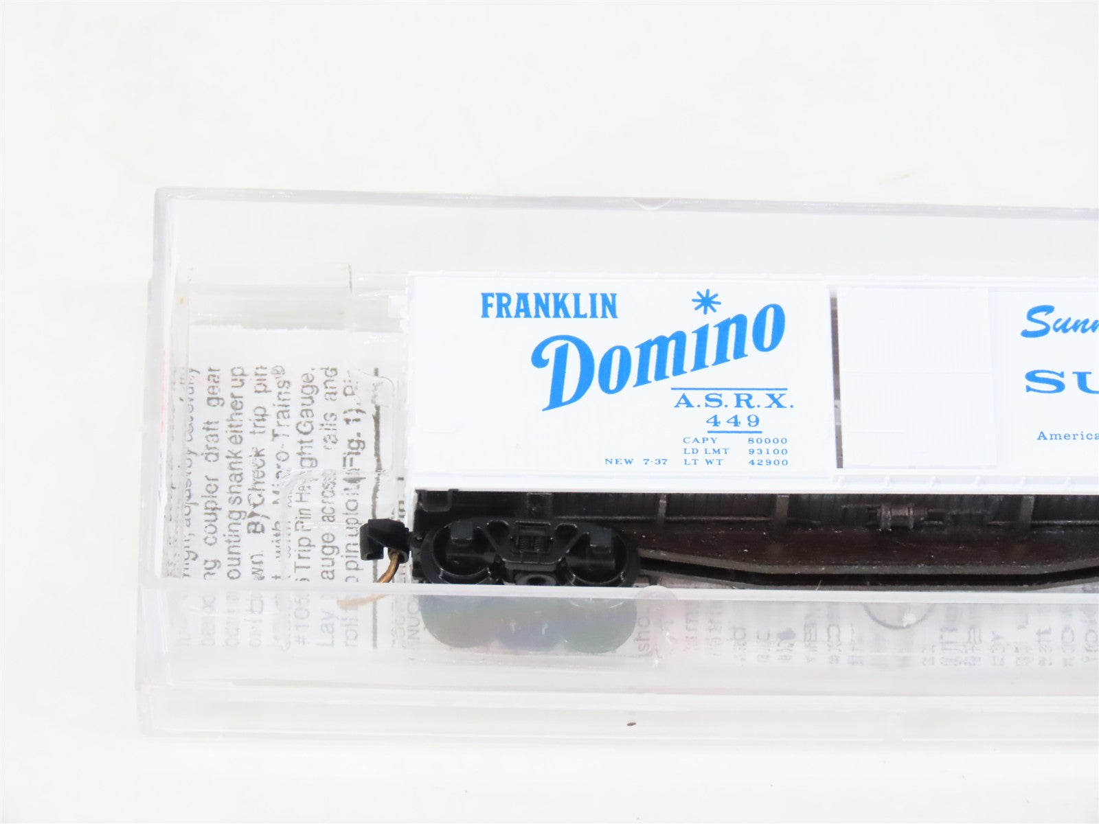 N Scale Micro-Trains MTL 42020 ASRX Domino Sugar 40' Single Door Boxcar #449