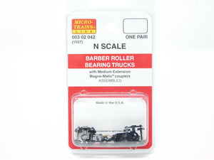 N Scale Micro-Trains MTL 00302042 (1037) Barber Roller Bearing Trucks M Couplers