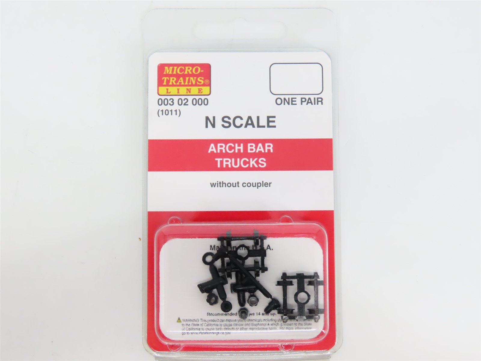 N Scale Micro-Trains MTL 00302000 (1011) Arch Bar Trucks w/o couplers 1 pr