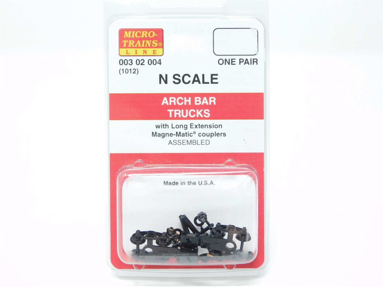 N Scale Micro-Trains MTL 00302004 (1012) Arch Bar Trucks Long Ext Couplers 1pair