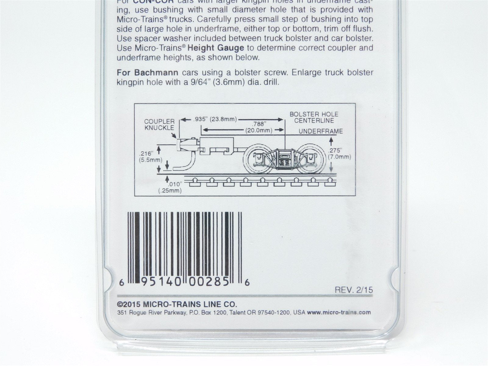 N Scale Micro-Trains MTL 00302004 (1012) Arch Bar Trucks Long Ext Couplers 1pair