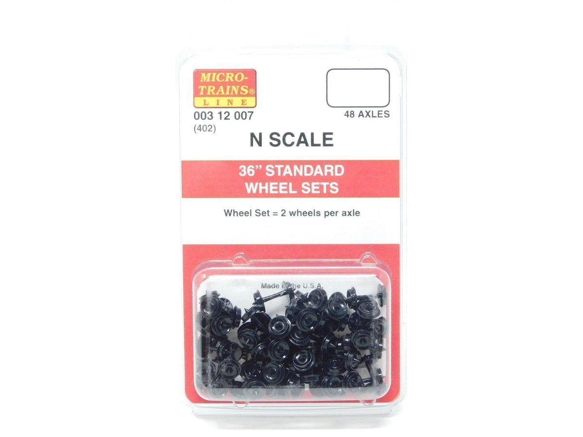 N Scale Micro-Trains MTL 00312007 (402) Passenger 36&quot; Wheel Sets Black 48 Axles