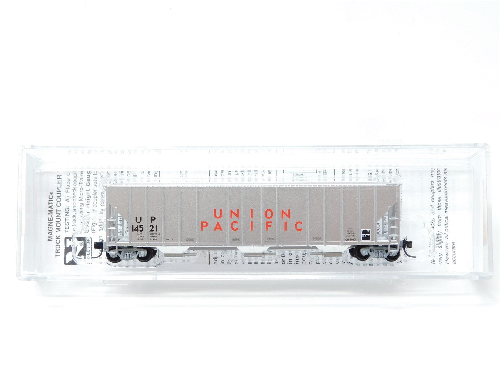 N Scale Micro-Trains MTL 09900300 UP Union Pacific 3-Bay Covered Hopper #14521