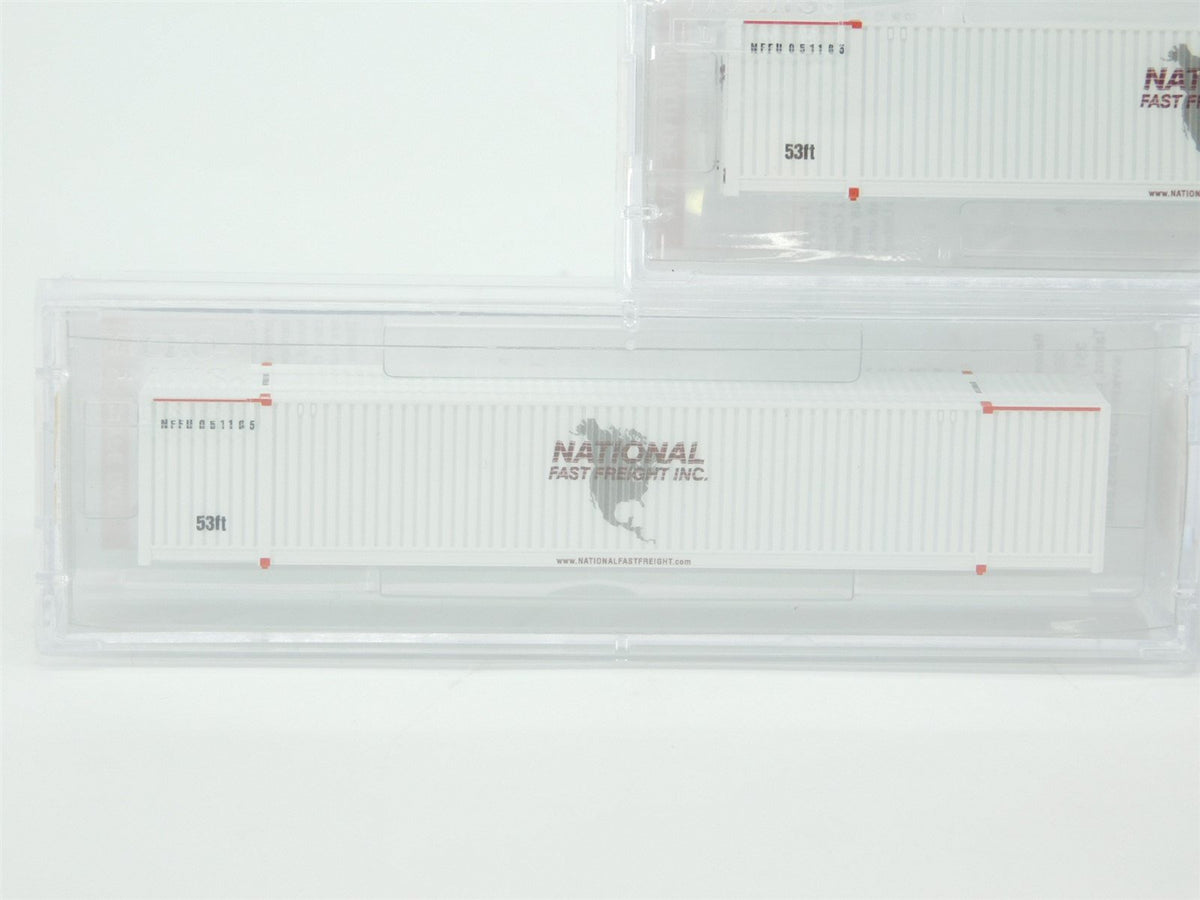 Set of 3 N Micro-Trains MTL 46900102 National Fast Freight 53&#39; Container #051105