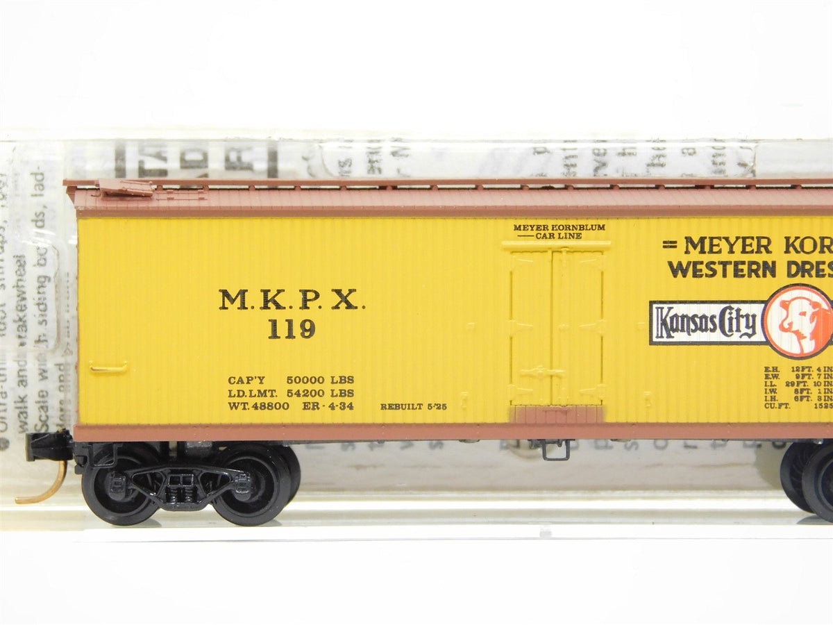 N Scale Kadee Micro-Trains MTL 49100 MKPX Meyer Kornblum 40&#39; Wooden Reefer #119