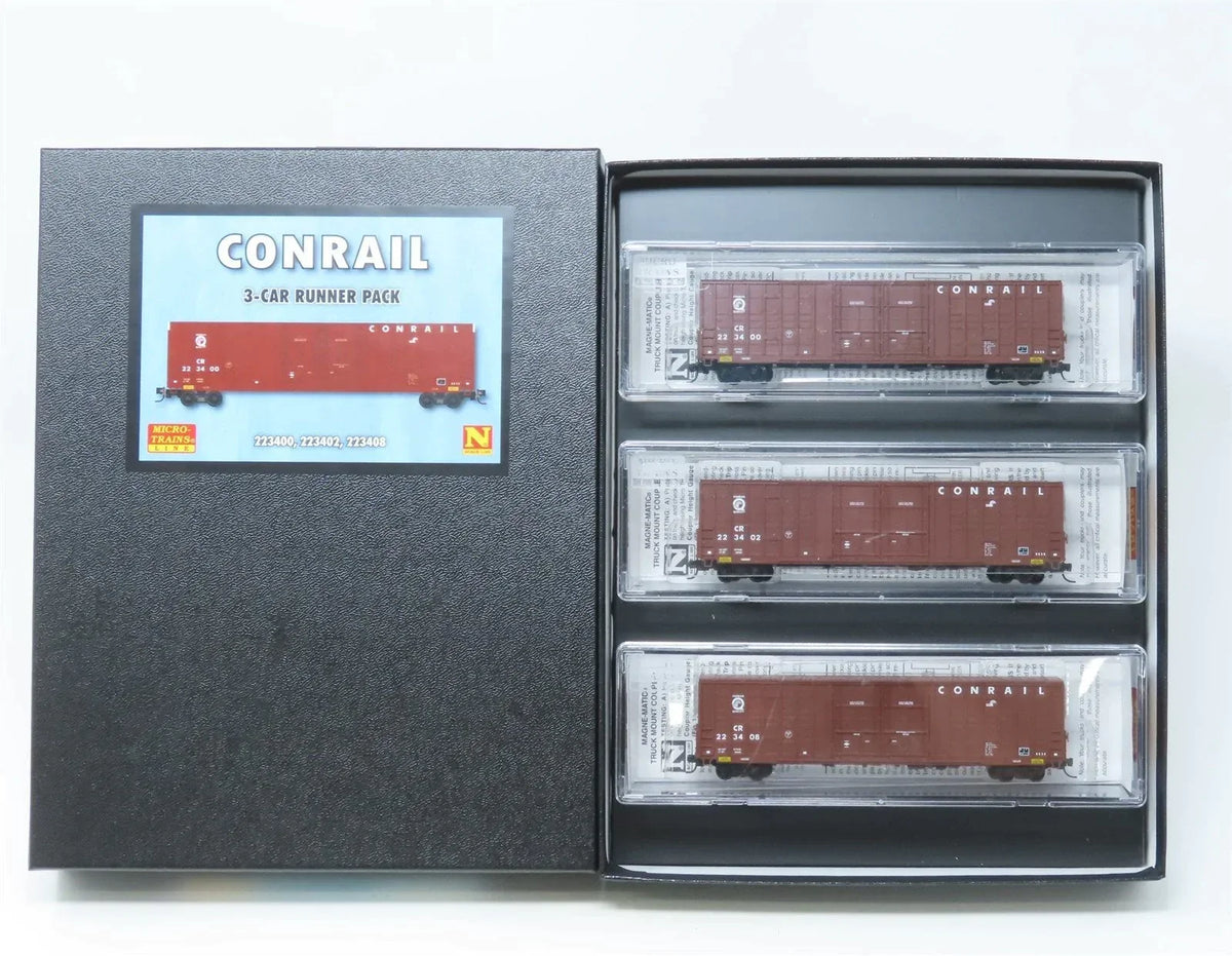 N Scale Micro-Trains MTL 99300181 CR Conrail 60&#39; Box Car 3-Car Runner Pack