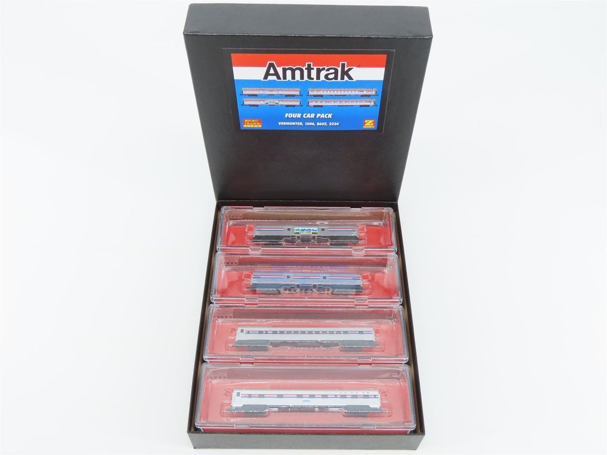 Z Scale Micro-Trains MTL #99401270 AMTZ Amtrak Railroad Passenger 4-Car Pack