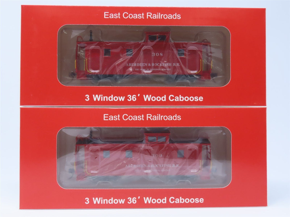 HO East Coast Railroads ECRR-51/52 A&amp;R Aberdeen &amp; Rockfish 36&#39; Wood Caboose Set