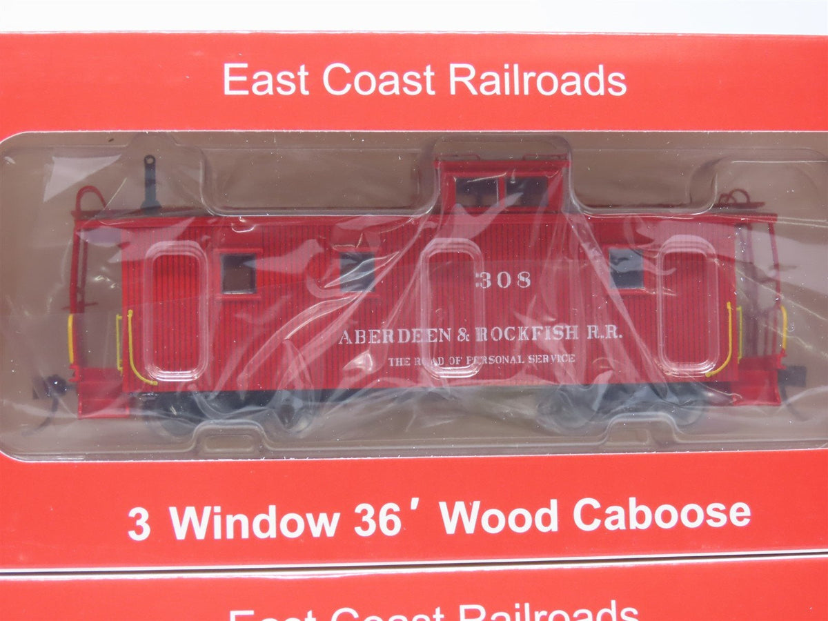 HO East Coast Railroads ECRR-51/52 A&amp;R Aberdeen &amp; Rockfish 36&#39; Wood Caboose Set