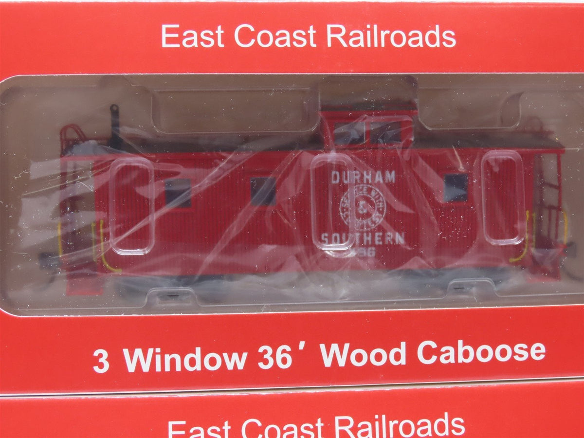 HO East Coast Railroads ECRR-53/54 D&amp;S Durham &amp; Southern 36&#39; Wood Caboose Set