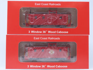 HO East Coast Railroads ECRR-56/58 NS Norfolk Southern 36' Wood Caboose Set