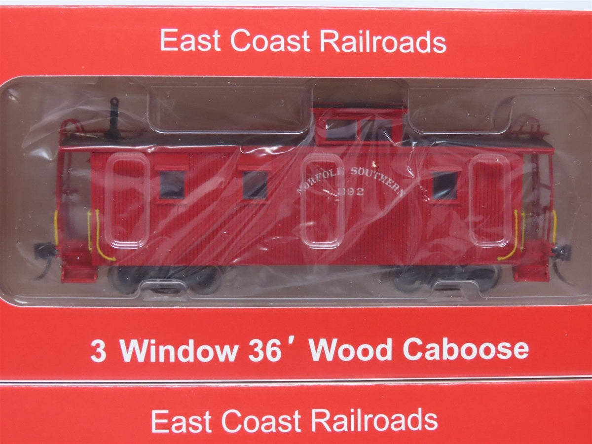 HO East Coast Railroads ECRR-56/58 NS Norfolk Southern 36&#39; Wood Caboose Set