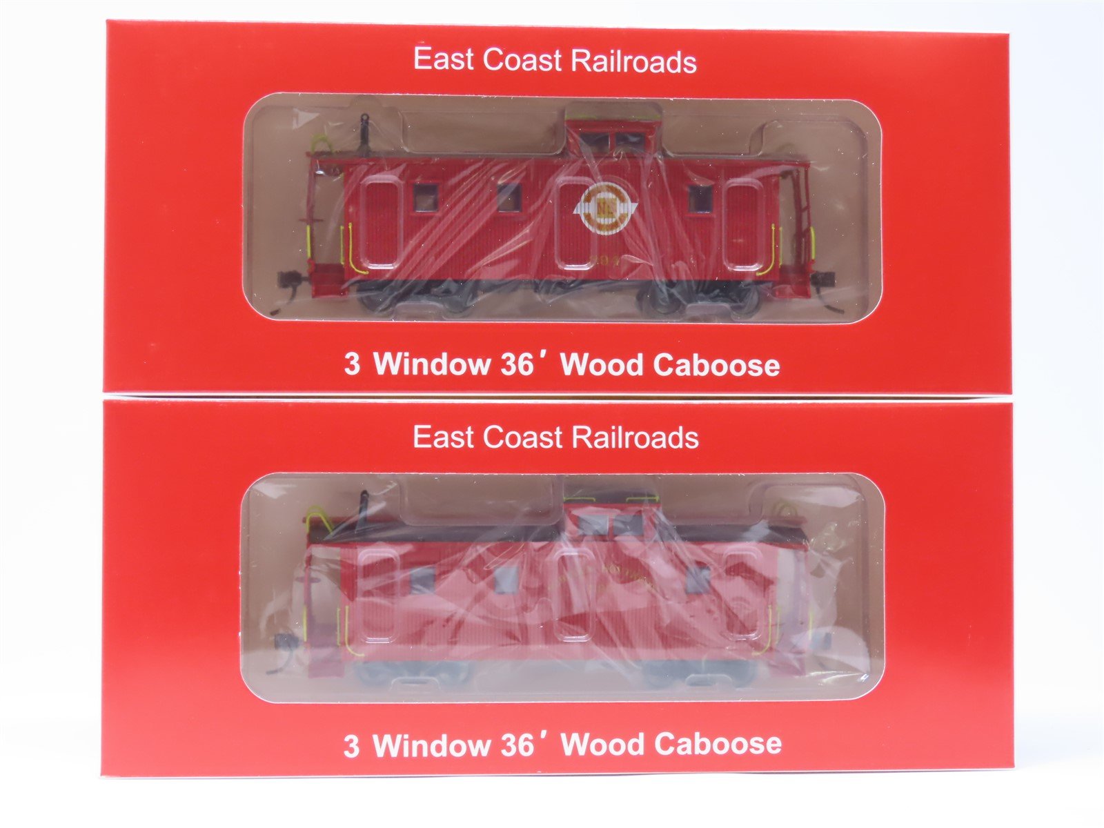 HO East Coast Railroads ECRR-57/59 NS Norfolk Southern 36' Wood Caboose Set