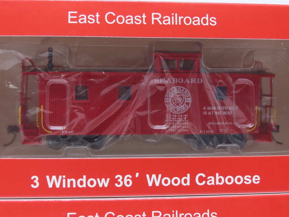 HO East Coast Railroads ECRR-61/62 SAL Seaboard Air Line 36&#39; Wood Caboose Set