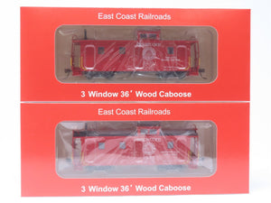 HO East Coast Railroads ECRR-63/64 SAL Seaboard Air Line 36' Wood Caboose Set