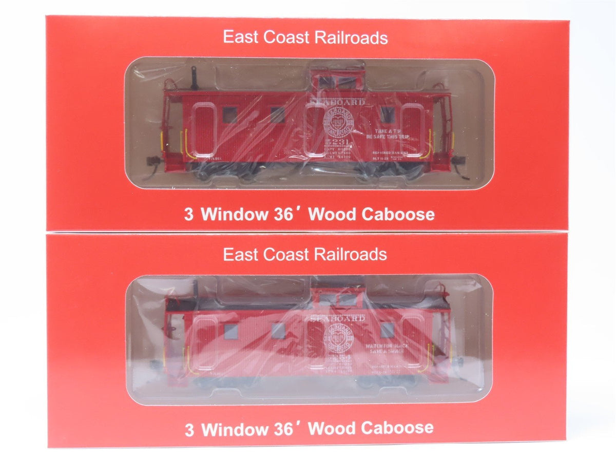 HO East Coast Railroads ECRR-63/64 SAL Seaboard Air Line 36&#39; Wood Caboose Set