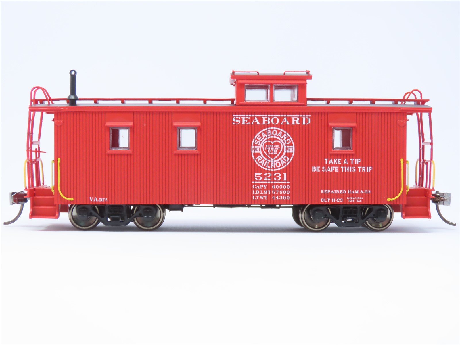 HO ECR East Coast Railroads ECRR-63 SAL Seaboard Air Line 36' Wood Caboose #5231