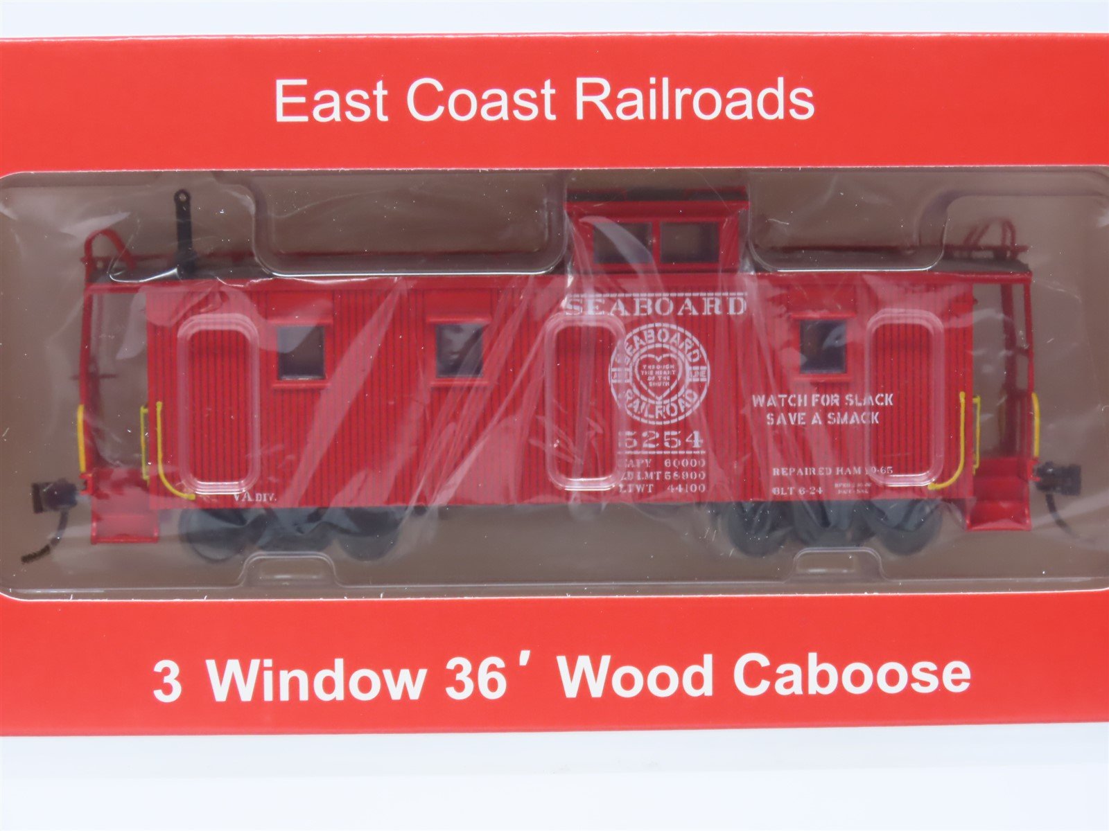 HO ECR East Coast Railroads ECRR-64 SAL Seaboard Air Line 36' Wood Caboose #5254
