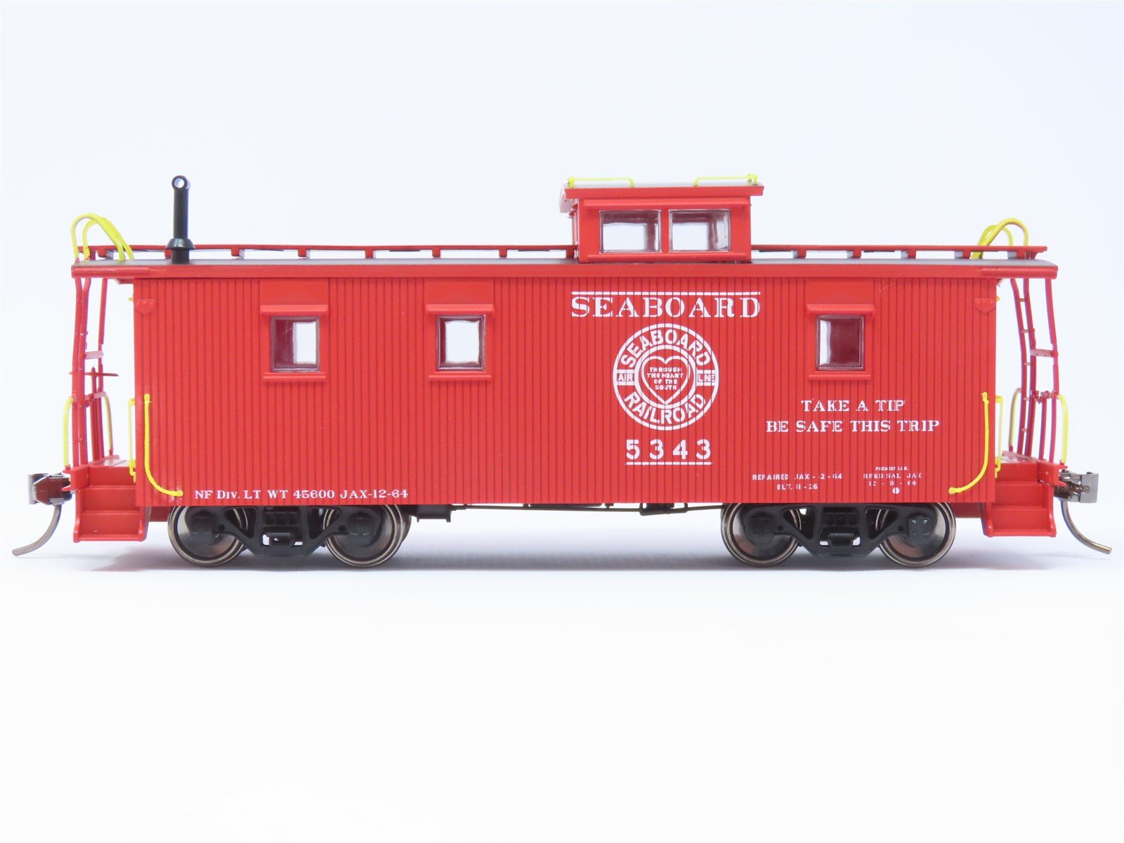 HO ECR East Coast Railroads ECRR-72 SAL Seaboard Air Line 36' Wood Caboose #5343