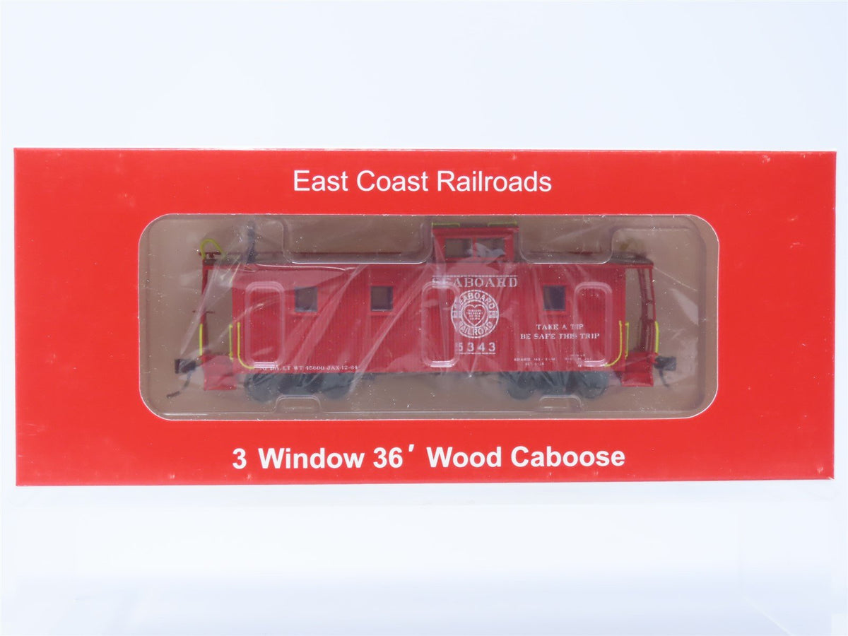 HO ECR East Coast Railroads ECRR-72 SAL Seaboard Air Line 36&#39; Wood Caboose #5343