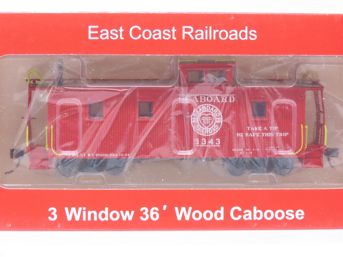 HO ECR East Coast Railroads ECRR-72 SAL Seaboard Air Line 36&#39; Wood Caboose #5343