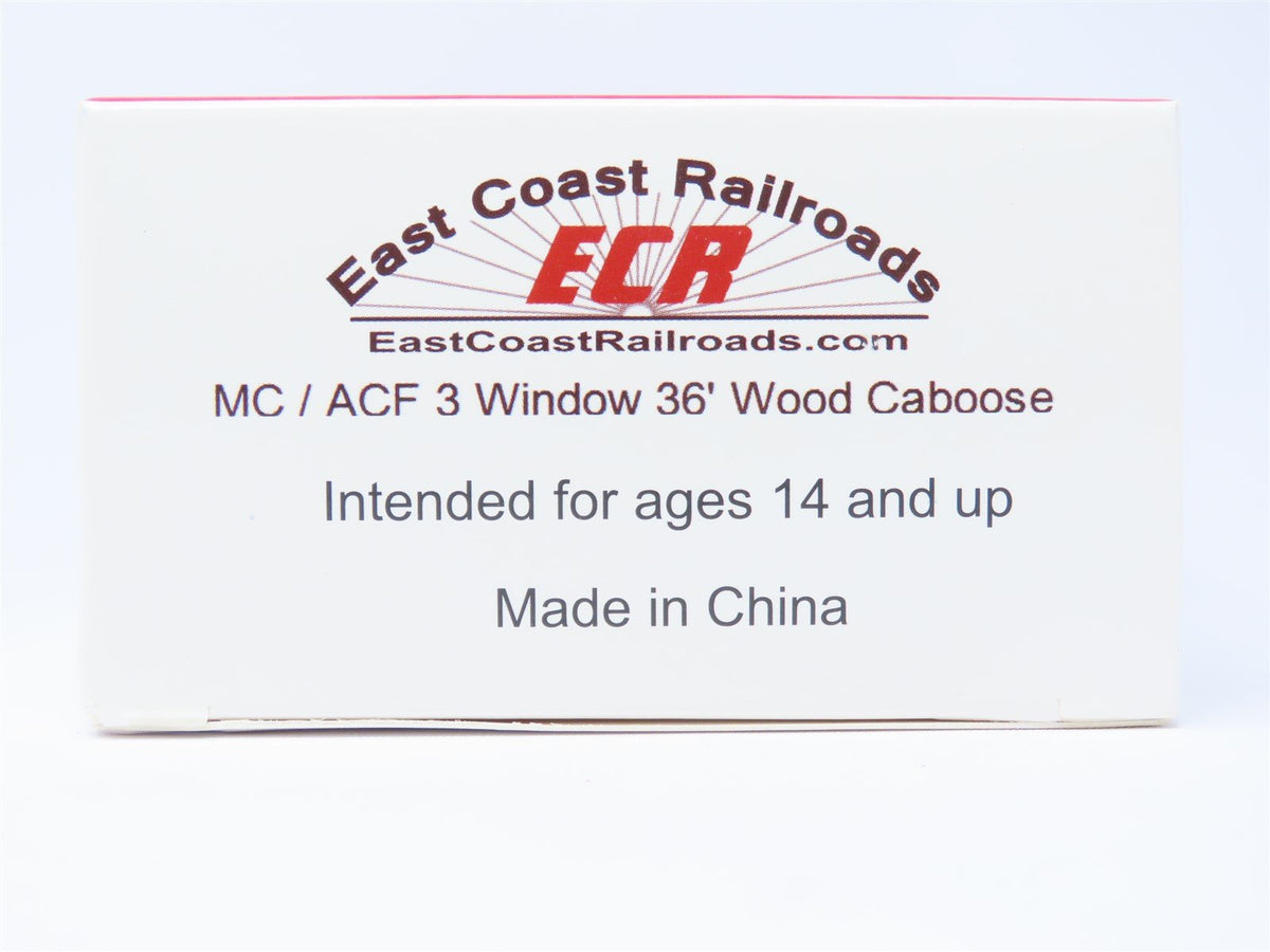 HO ECR East Coast Railroads ECRR-72 SAL Seaboard Air Line 36&#39; Wood Caboose #5343