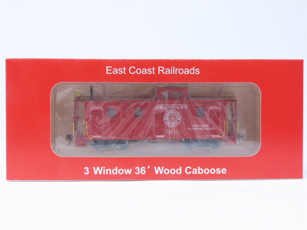 HO ECR East Coast Railroads ECRR-74 SAL Seaboard Air Line 36&#39; Wood Caboose #5411