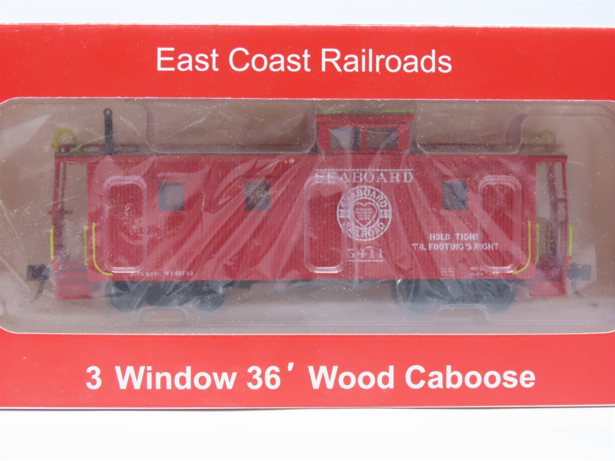 HO ECR East Coast Railroads ECRR-74 SAL Seaboard Air Line 36&#39; Wood Caboose #5411