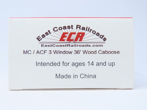 HO ECR East Coast Railroads ECRR-74 SAL Seaboard Air Line 36' Wood Caboose #5411