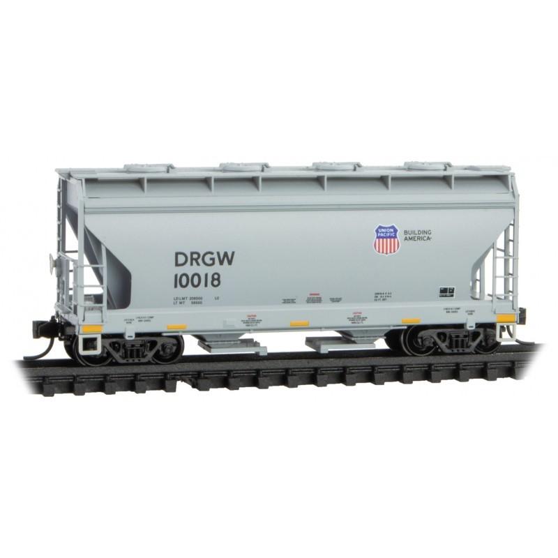 N Scale Micro-Trains MTL 09200501 ex-D&amp;RGW UP Union Pacific 2-Bay Hopper #10018