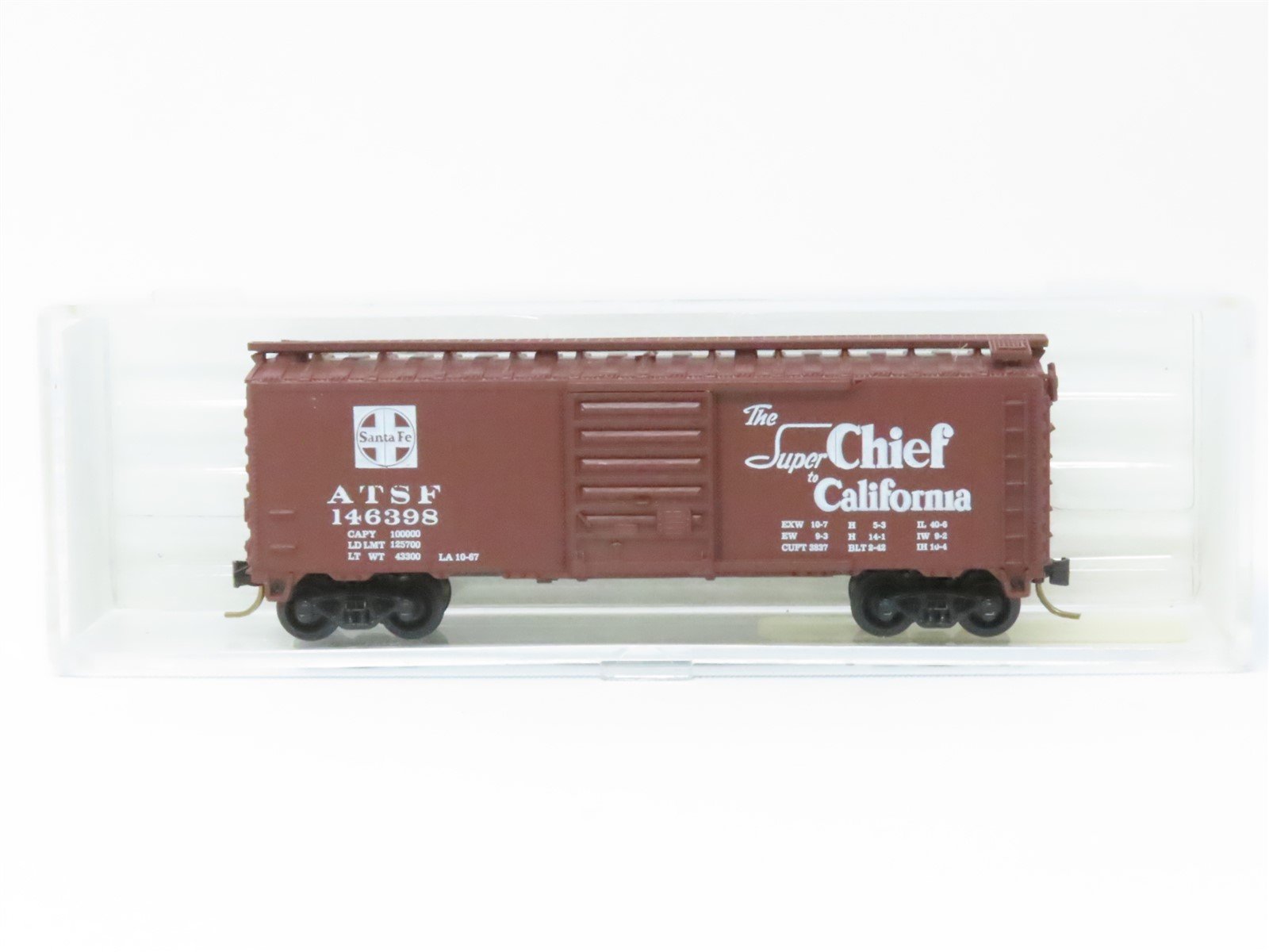 N Scale Atlas 3419 ATSF Santa Fe Super Chief 40' Single Door Box Car #146398