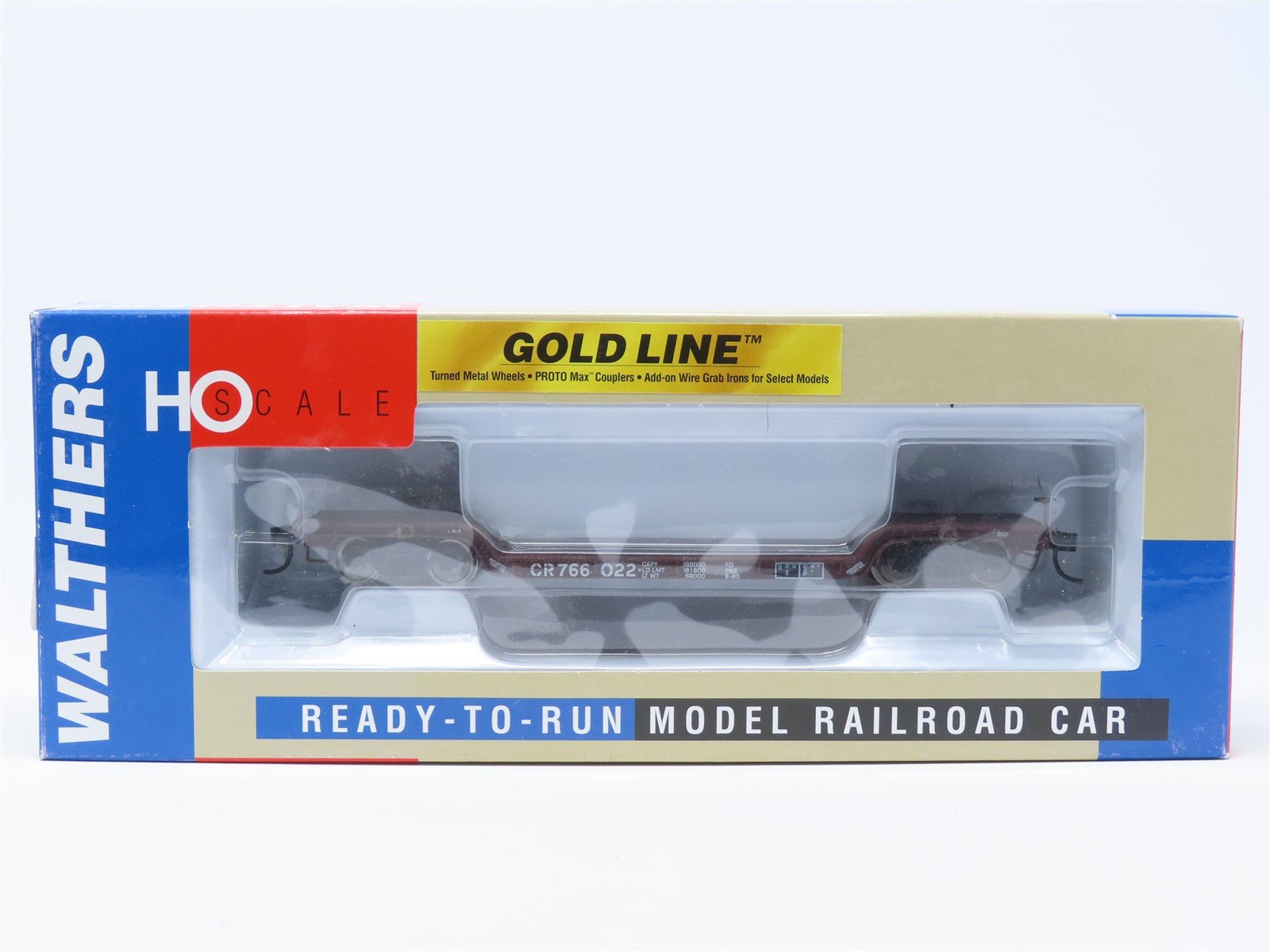 HO Scale Walthers Goldline 932-7886 CR Conrail 90 Ton Depressed Flat Car #766022