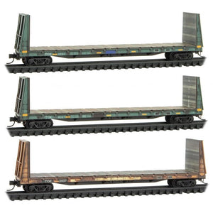 N Micro-Trains MTL 99305015 TOE Texas, Oklahoma & Eastern 61' Flat Car 3-Pack