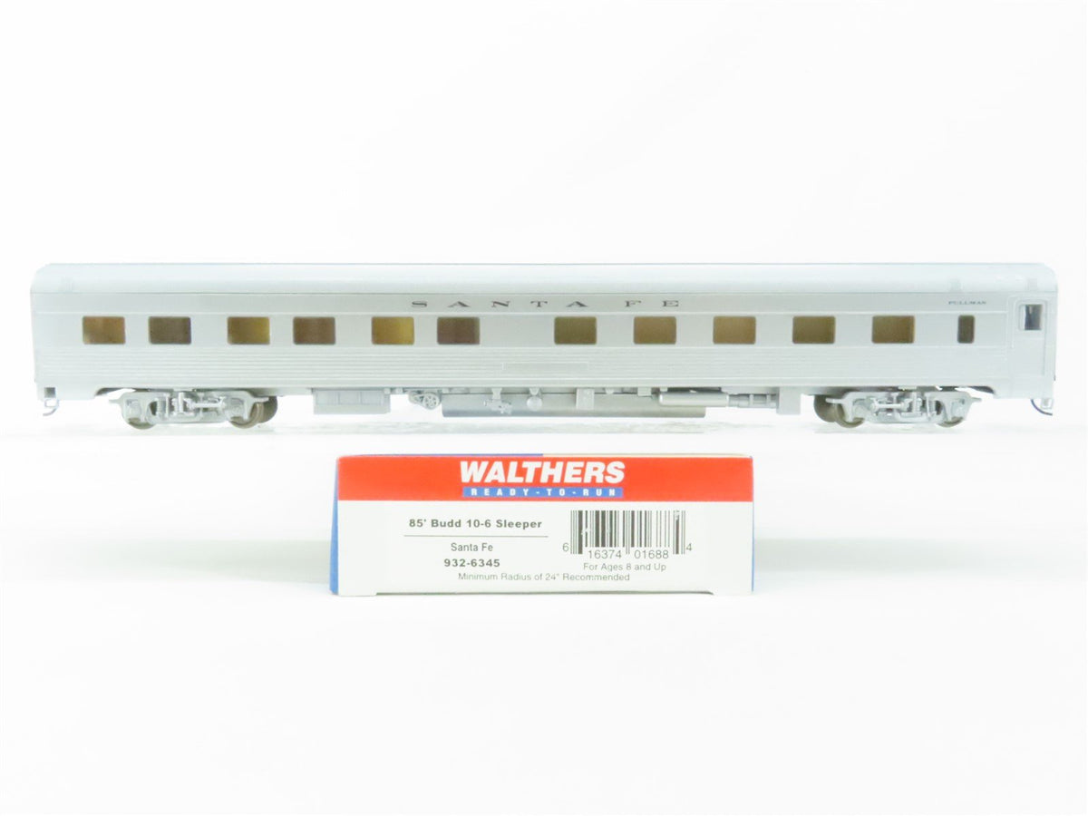 HO Scale Walthers 932-6345 ATSF Santa Fe 85&#39; Budd 10-6 Sleeper Passenger