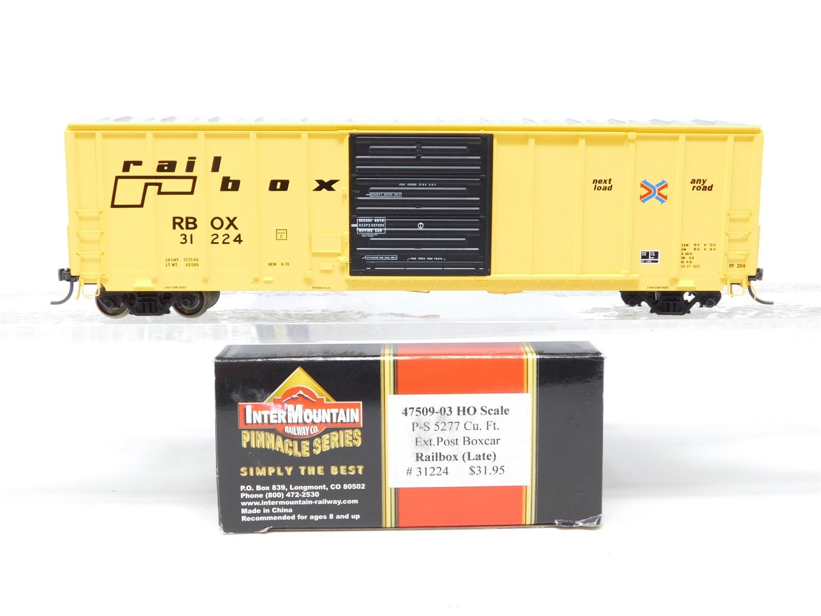 HO Scale InterMountain Pinnacle Series 47509-03 RBOX Railbox Box Car #31224