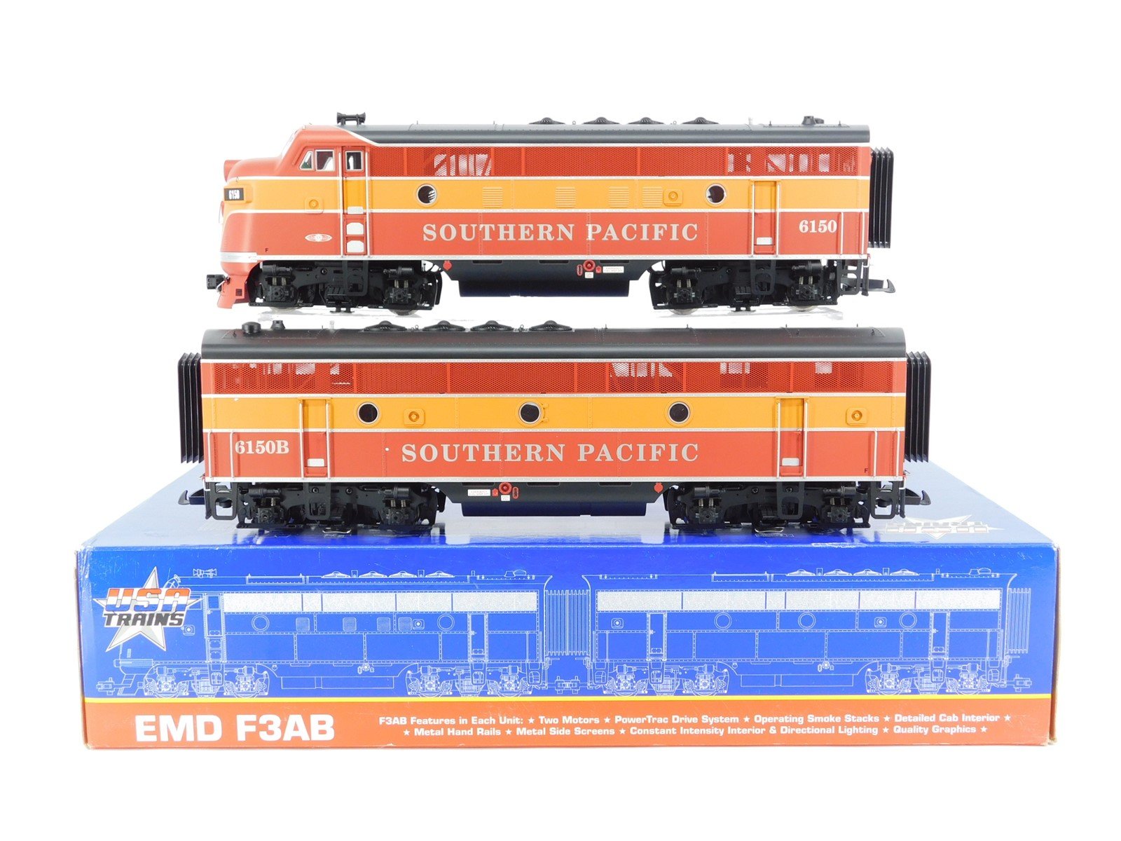 G Scale USA Trains R22270 SP Southern Pacific "Daylight" EMD F3A/B Diesel Set