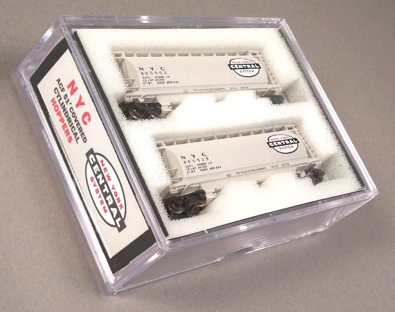 Z Scale FULL THROTTLE FT1003B NYC New York Central 51&#39; 3-Bay ACF Hopper Set #1