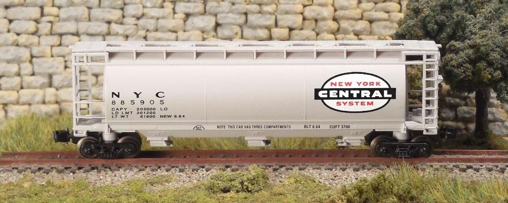 Z Scale FULL THROTTLE FT1003B NYC New York Central 51&#39; 3-Bay ACF Hopper Set #1