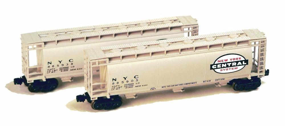 Z Scale FULL THROTTLE FT1003B NYC New York Central 51' 3-Bay ACF Hopper Set #1